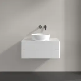 Villeroy & Boch Antao Тумба под раковину, с подсветкой, 2 выдвижных ящика, 800 x 360 x 500 mm, лицевая поверхность без текстурированной отделки, Glossy White Lacquer / Glossy White Lacquer L19010GF