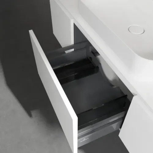 Villeroy & Boch Legato Тумба под раковину, 3 выдвижных ящика, 1400 x 380 x 500 mm, Glossy White / Glossy White B75900DH