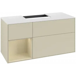 Villeroy & Boch Finion Тумба под раковину, с подсветкой, 3 выдвижных ящика, 1200 x 603 x 501 mm, Silk Grey Matt Lacquer / Silk Grey Matt Lacquer F161HJHJ