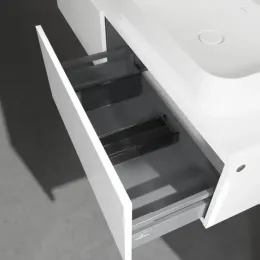 Villeroy & Boch Legato Тумба под раковину, 2 выдвижных ящика, 1600 x 380 x 500 mm, Glossy White / Glossy White B76500DH
