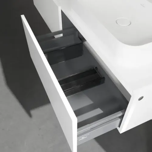 Villeroy & Boch Legato Тумба под раковину, 2 выдвижных ящика, 1600 x 380 x 500 mm, Glossy White / Glossy White B76500DH