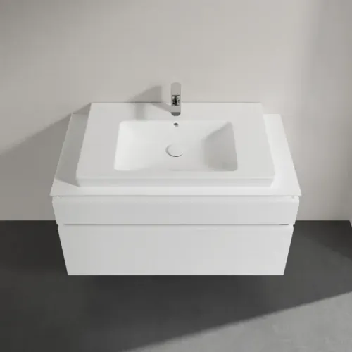 Villeroy & Boch Legato Тумба под раковину, 2 выдвижных ящика, 1000 x 550 x 500 mm, Glossy White / Glossy White B69500DH