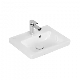 Villeroy & Boch Subway 2.0 Раковина компактная, 500 x 400 x 140 mm, Альпийский белый CeramicPlus, с переливом, шлифованный 73155GR1