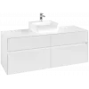 Villeroy & Boch Collaro Тумба под раковину, с подсветкой, 4 выдвижных ящика, 1400 x 548 x 500 mm, Glossy White / Glossy White C100B0DH