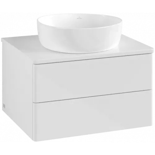 Villeroy & Boch Antao Тумба под раковину, 2 выдвижных ящика, 600 x 360 x 500 mm, лицевая поверхность без текстурированной отделки, Glossy White Lacquer / Glossy White Lacquer K18010GF