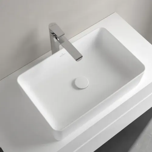 Villeroy & Boch Collaro Раковина для установки на столешницу, 560 x 360 x 145 mm, Stone White CeramicPlus, без перелива 4A2056RW