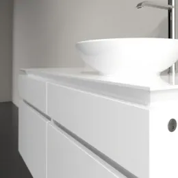 Villeroy & Boch Legato Тумба под раковину, с подсветкой, 4 выдвижных ящика, 1200 x 550 x 500 mm, Glossy White / Glossy White B582L0DH