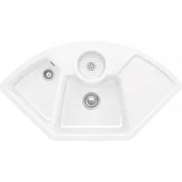 Villeroy & Boch Уголок Solo Мойка угловая, включая Комплект слива с ручным управлением, Контейнер для отходов, выкл Керамика, 1075 x 600 mm, Snow White CeramicPlus 670801KG