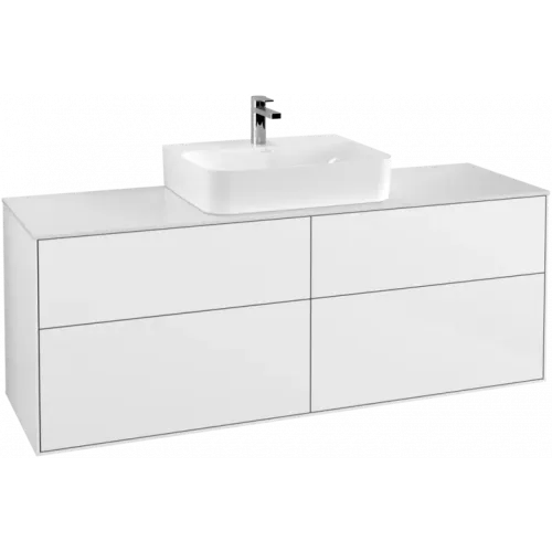 Villeroy & Boch Finion Тумба под раковину, с подсветкой, 4 выдвижных ящика, 1600 x 603 x 501 mm, Glossy White Lacquer G19100GF