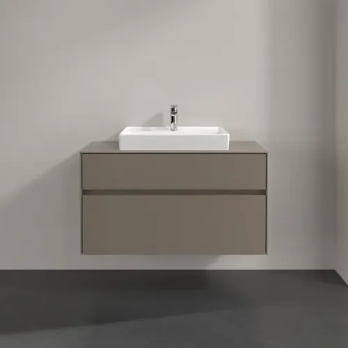 Villeroy & Boch Collaro Тумба под раковину, 2 выдвижных ящика, 1000 x 548 x 500 mm, Truffle Grey / Truffle Grey C01900VG