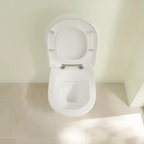 Villeroy & Boch ViCare Унитаз с открытым смывным краем ViCare, настенный, Альпийский белый CeramicPlus 4695R0R1