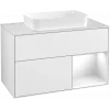 Villeroy & Boch Finion Тумба под раковину, с подсветкой, 2 выдвижных ящика, 1000 x 603 x 501 mm, Glossy White Lacquer / Glossy White Lacquer G251GFGF