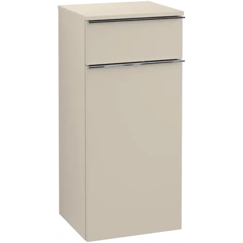 Villeroy & Boch Venticello Шкаф Боковой, 1 дверь, 1 выдвижной ящик, 404 x 866 x 372 mm, Soft Grey / Soft Grey A95001VK
