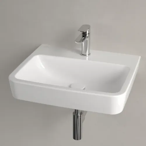 Villeroy & Boch O.novo Pаковина, 550 x 460 x 175 mm, Альпийский белый, без перелива, задняя сторона и нижняя сторона шлифованные 4A41MJ01