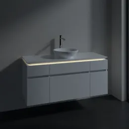 Villeroy & Boch Legato Тумба под раковину, с подсветкой, 5 выдвижных ящиков, 1200 x 550 x 500 mm, Glossy White / Glossy White B578L0DH