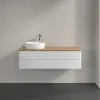 Villeroy & Boch Antao Тумба под раковину, с подсветкой, 2 выдвижных ящика, 1200 x 360 x 500 mm, лицевая поверхность без текстурированной отделки, Glossy White Lacquer / Honey Oak L22051GF