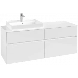 Villeroy & Boch Collaro Тумба под раковину, 4 выдвижных ящика, 1400 x 548 x 500 mm, Glossy White / Glossy White C08500DH