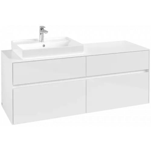 Villeroy & Boch Collaro Тумба под раковину, 4 выдвижных ящика, 1400 x 548 x 500 mm, Glossy White / Glossy White C08500DH