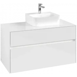Villeroy & Boch Collaro Тумба под раковину, с подсветкой, 2 выдвижных ящика, 1000 x 548 x 500 mm, Glossy White / Glossy White C096B0DH