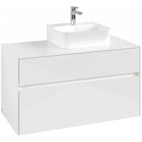 Villeroy & Boch Collaro Тумба под раковину, с подсветкой, 2 выдвижных ящика, 1000 x 548 x 500 mm, Glossy White / Glossy White C096B0DH