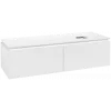 Villeroy & Boch Legato Тумба под раковину, 2 выдвижных ящика, 1400 x 380 x 500 mm, Glossy White / Glossy White B58900DH