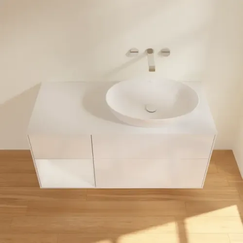 Villeroy & Boch Finion Тумба под раковину, с подсветкой, 3 выдвижных ящика, 1200 x 603 x 501 mm, Glossy White Lacquer / Glossy White Lacquer FA41GFGF