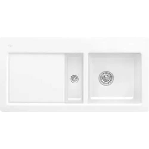 Villeroy & Boch Subway 60 Мойка, включая Комплект слива с ручным управлением, выкл Керамика, 1000 x 510 mm, Альпийский белый CeramicPlus 671201R1