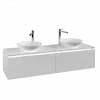 Villeroy & Boch Legato Тумба под раковину, с подсветкой, 2 выдвижных ящика, 1600 x 380 x 500 mm, Glossy White / Glossy White B599L0DH