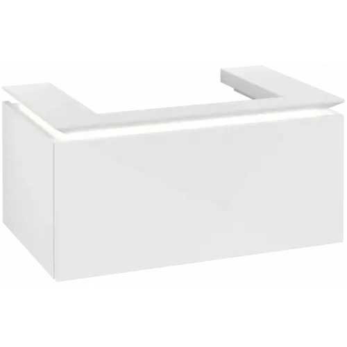 Villeroy & Boch Legato Тумба под раковину, с подсветкой, 1 выдвижной ящик, 800 x 380 x 500 mm, Glossy White / Glossy White B678L0DH