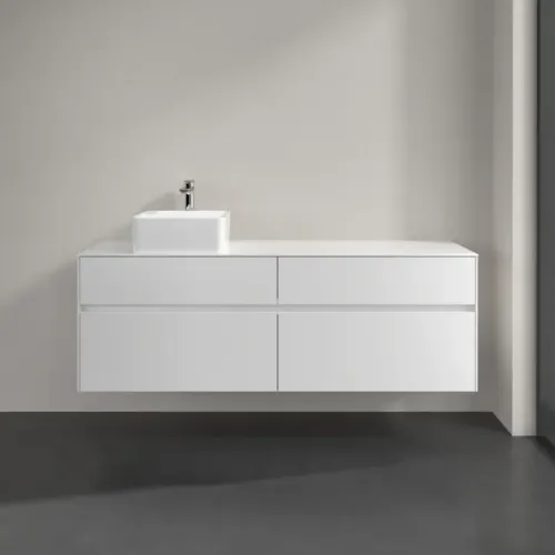 Villeroy & Boch Collaro Тумба под раковину, с подсветкой, 4 выдвижных ящика, 1600 x 548 x 500 mm, Glossy White / Glossy White C050B0DH