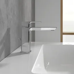 Villeroy & Boch Subway 3.0 Смеситель для раковины однорычажный с комплектом слива со стяжкой, Хром TVW11200200061