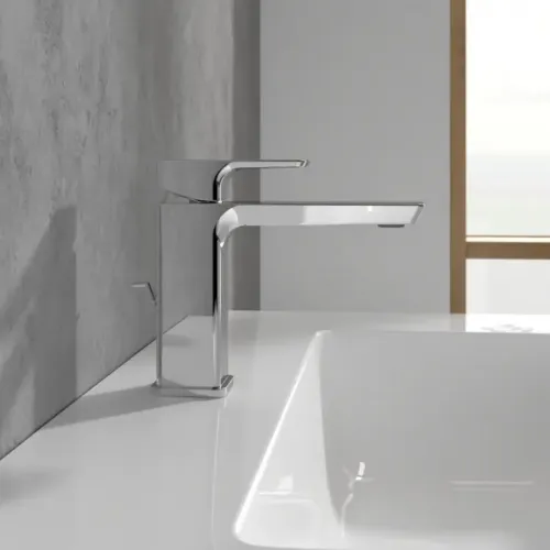 Villeroy & Boch Subway 3.0 Смеситель для раковины однорычажный с комплектом слива со стяжкой, Хром TVW11200200061