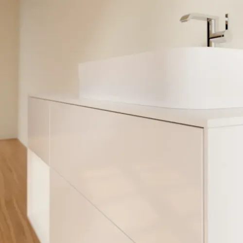 Villeroy & Boch Finion Тумба под раковину, с подсветкой, 3 выдвижных ящика, 1200 x 603 x 501 mm, Glossy White Lacquer / Glossy White Lacquer G391GFGF