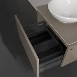 Villeroy & Boch Legato Тумба под раковину, с подсветкой, 1 выдвижной ящик, 600 x 380 x 500 mm, Truffle Grey / Truffle Grey B567L0VG