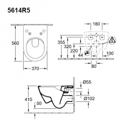 Унитаз Villeroy & Boch Subway 2.0 подвесной, безободковый (альпийский белый) 5614R5R1