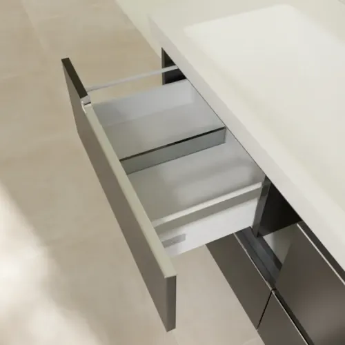 Villeroy & Boch Subway 2.0 Тумба под раковину, 4 выдвижных ящика, 1287 x 520 x 449 mm, Black Matt Lacquer A69810PD