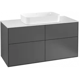 Villeroy & Boch Finion Тумба под раковину, с подсветкой, 4 выдвижных ящика, 1200 x 603 x 501 mm, Silk Grey Matt Lacquer G67100HJ