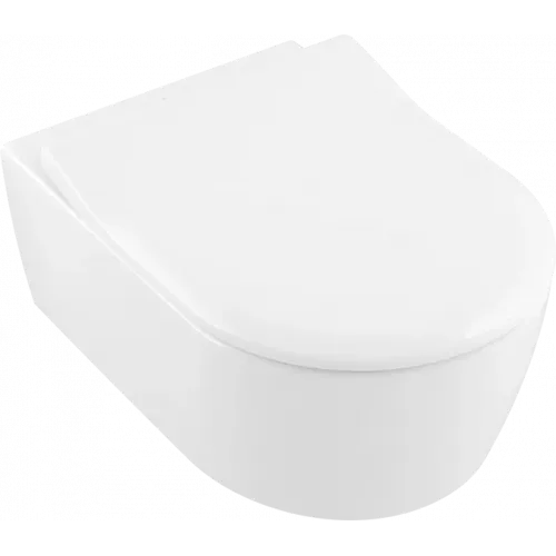 Villeroy & Boch Avento Сиденье с крышкой для унитаза SlimSeat, с функцией автоматического опускания (SoftClosing), со снимаемым сиденьем (QuickRelease), Альпийский белый 9M87S101