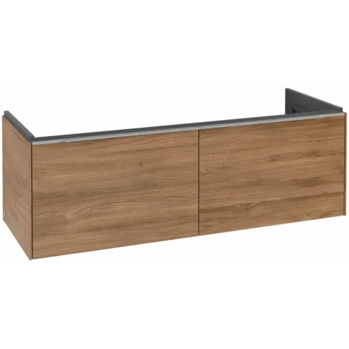 Villeroy & Boch Subway 3.0 Тумба под раковину, с подсветкой, 2 выдвижных ящика, 1272 x 429 x 478 mm, Oak Kansas C567L0RH