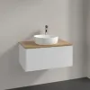 Villeroy & Boch Antao Тумба под раковину, 1 выдвижной ящик, 800 x 360 x 500 mm, лицевая поверхность без текстурированной отделки, Glossy White Lacquer / Honey Oak K30051GF