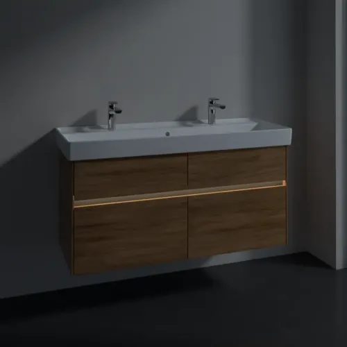 Villeroy & Boch Collaro Тумба под раковину, с подсветкой, 4 выдвижных ящика, 1154 x 546 x 444 mm, Oak Kansas C012B0RH