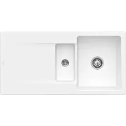 Villeroy & Boch Siluet 60 R Мойка, включая Комплект слива с ручным управлением, выкл TitanCeram, 1000 x 510 mm, Альпийский белый CeramicPlus 333701R1
