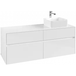 Villeroy & Boch Collaro Тумба под раковину, 4 выдвижных ящика, 1400 x 548 x 500 mm, Glossy White / Glossy White C04700DH