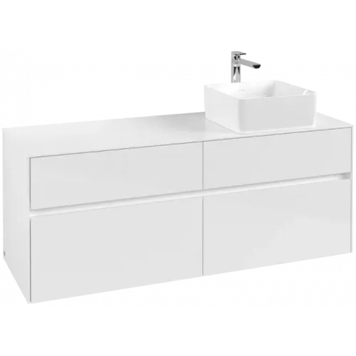 Villeroy & Boch Collaro Тумба под раковину, 4 выдвижных ящика, 1400 x 548 x 500 mm, Glossy White / Glossy White C04700DH