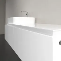 Villeroy & Boch Legato Тумба под раковину, с подсветкой, 2 выдвижных ящика, 1600 x 380 x 500 mm, Glossy White / Glossy White B763L0DH