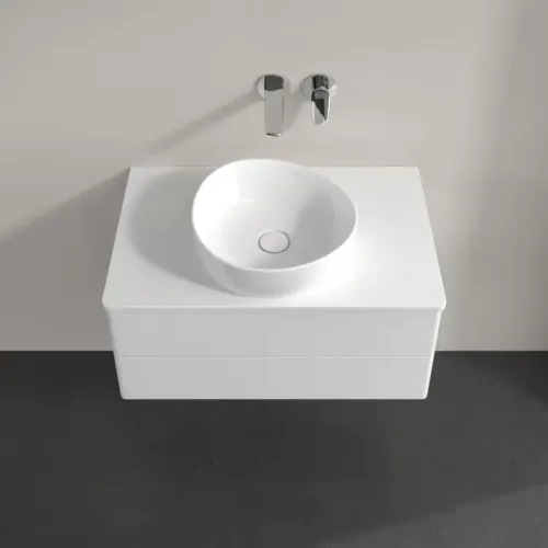 Villeroy & Boch Antao Тумба под раковину, с подсветкой, 2 выдвижных ящика, 800 x 360 x 500 mm, лицевая поверхность без текстурированной отделки, Glossy White Lacquer / Glossy White Lacquer L19010GF