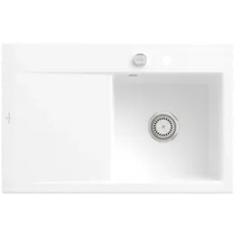 Villeroy & Boch Subway Style 45 Мойка, включая Комплект слива с эксцентриком, выкл Керамика, 780 x 510 mm, Альпийский белый CeramicPlus 334702R1