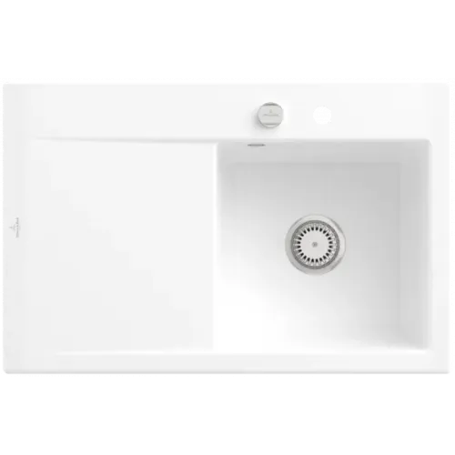 Villeroy & Boch Subway Style 45 Мойка, включая Комплект слива с эксцентриком, выкл Керамика, 780 x 510 mm, Альпийский белый CeramicPlus 334702R1