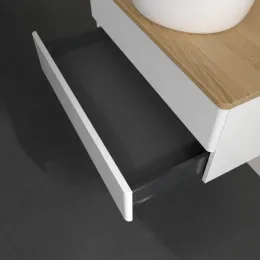 Villeroy & Boch Antao Тумба под раковину, 2 выдвижных ящика, 800 x 360 x 500 mm, лицевая поверхность без текстурированной отделки, Glossy White Lacquer / Honey Oak K19051GF