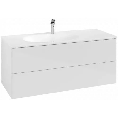 Villeroy & Boch Antao Тумба под раковину, с подсветкой, 2 выдвижных ящика, 1188 x 504 x 493 mm, лицевая поверхность без текстурированной отделки, Glossy White Lacquer L06000GF